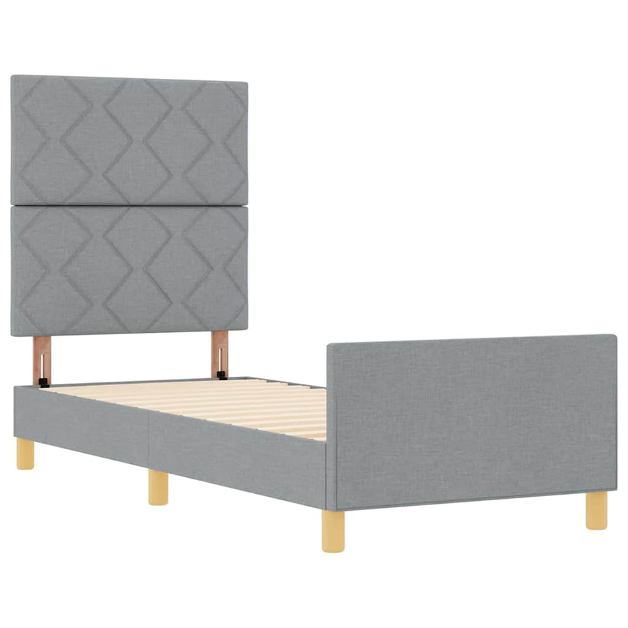 Bedframe met hoofdeinde Lichtgrijs 80 x 200 cm Stof