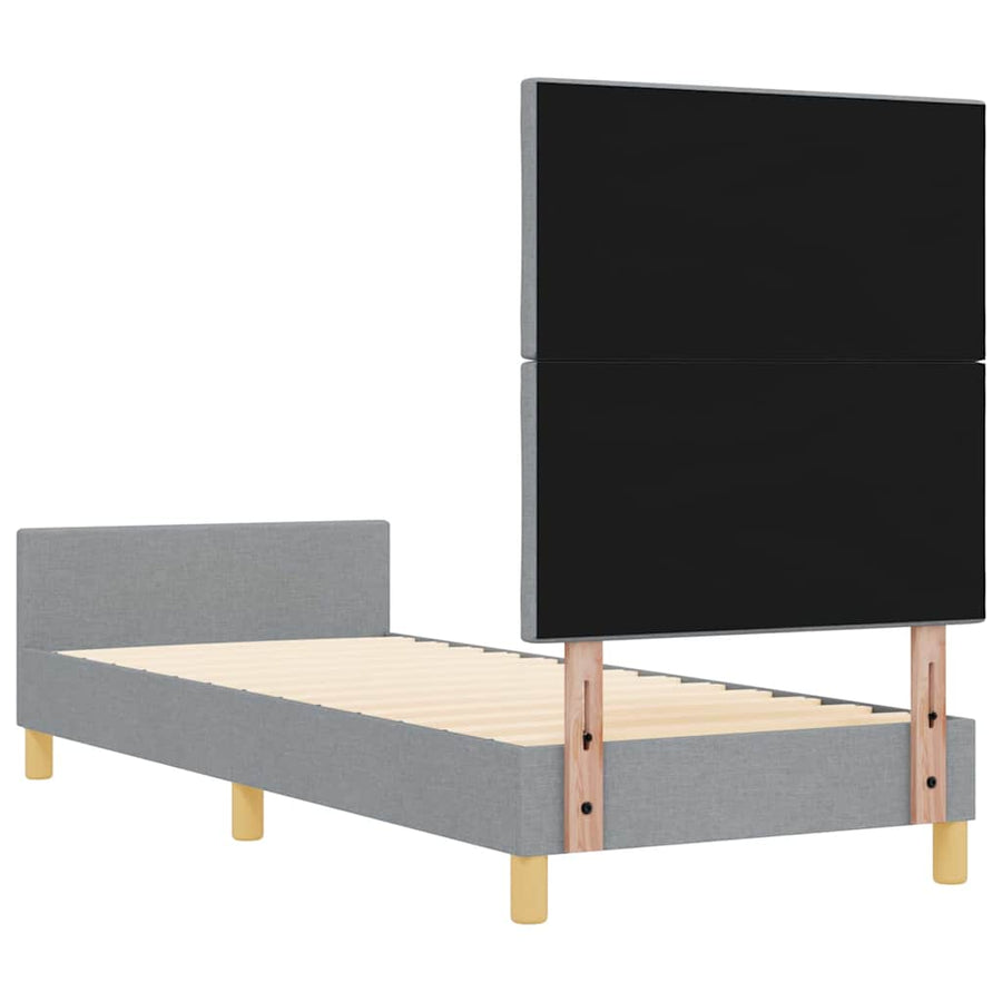 Bedframe met hoofdeinde Lichtgrijs 80 x 200 cm Stof