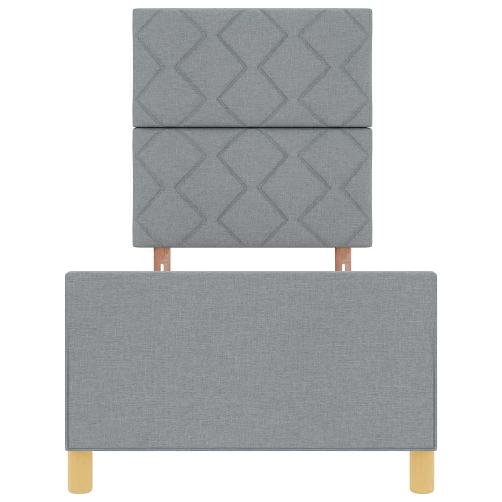 Bedframe met hoofdeinde Lichtgrijs 80 x 200 cm Stof