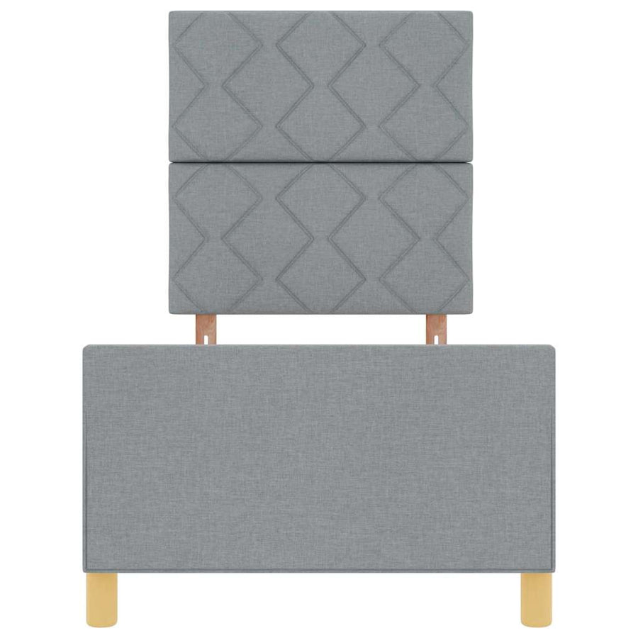 Bedframe met hoofdeinde Lichtgrijs 80 x 200 cm Stof