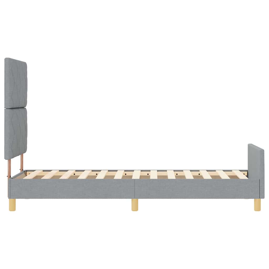 Bedframe met hoofdeinde Lichtgrijs 80 x 200 cm Stof