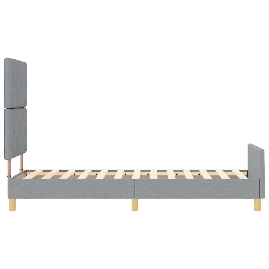 Bedframe met hoofdeinde Lichtgrijs 80 x 200 cm Stof