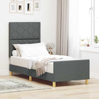 Bedframe 80x200 cm donkergrijs stof met hoofdeinde