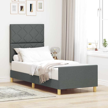 Bedframe met hoofdeinde Donkergrijs 80 x 200 cm Stof