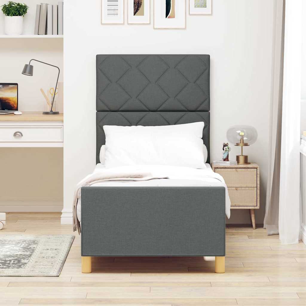 Bedframe met hoofdeinde Donkergrijs 80 x 200 cm Stof