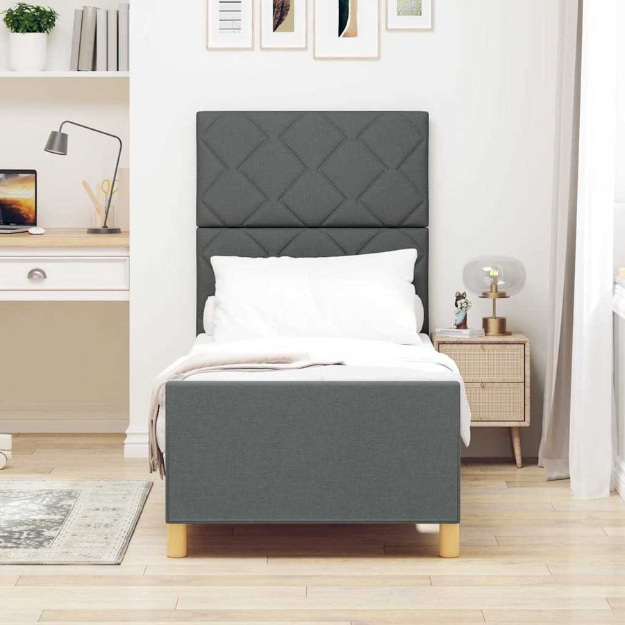 Bedframe met hoofdeinde Donkergrijs 80 x 200 cm Stof