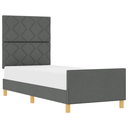 Bedframe met hoofdeinde Donkergrijs 80 x 200 cm Stof
