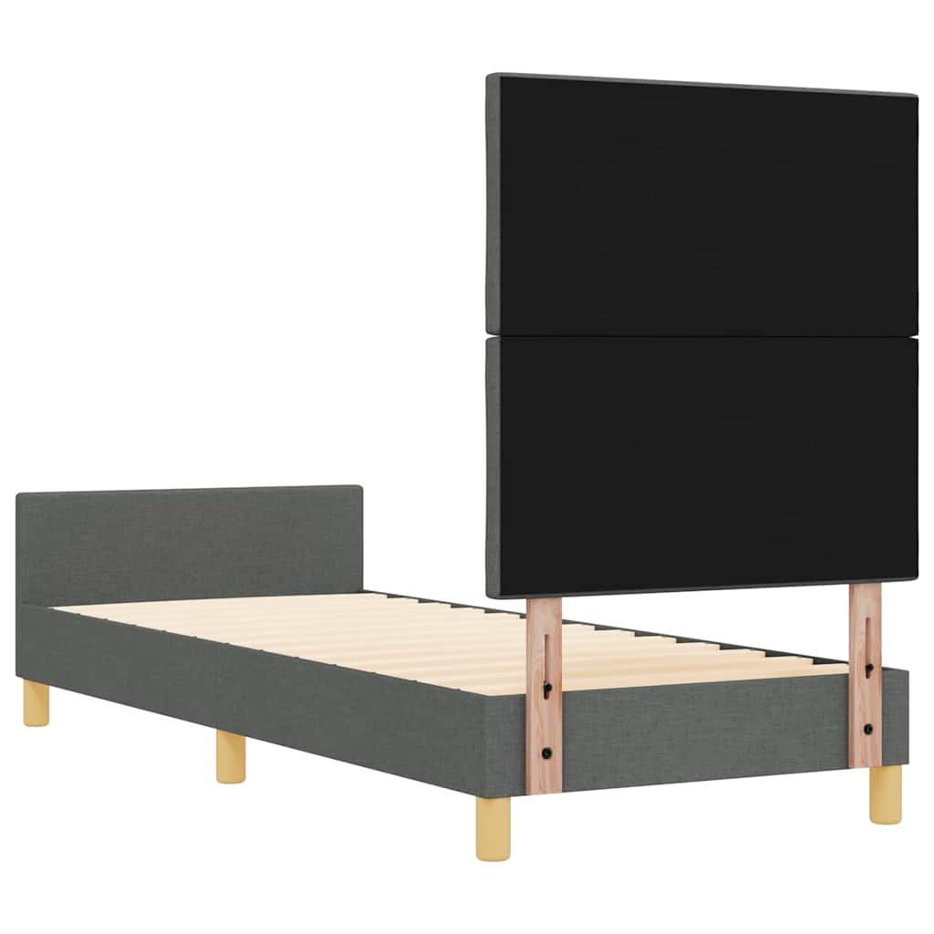 Bedframe met hoofdeinde Donkergrijs 80 x 200 cm Stof