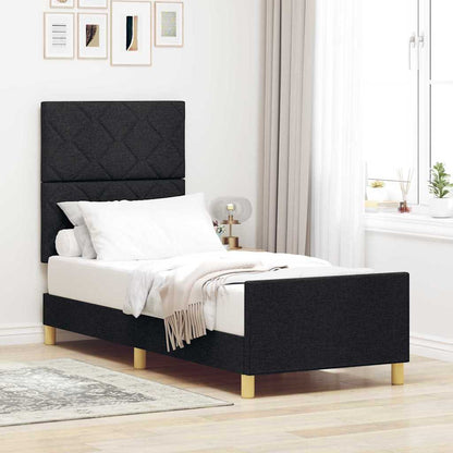 Bedframe met hoofdeinde Zwart 80 x 200 cm Stof