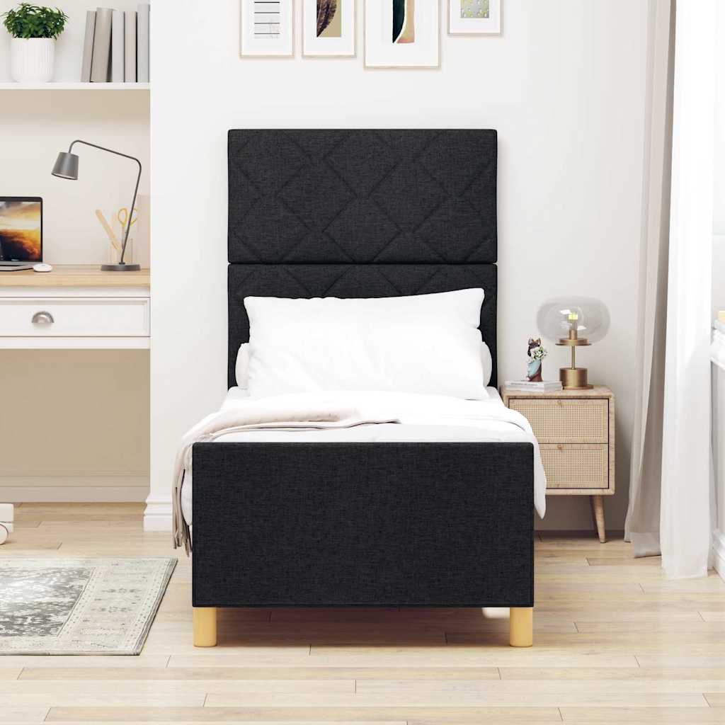 Bedframe met hoofdeinde Zwart 80 x 200 cm Stof