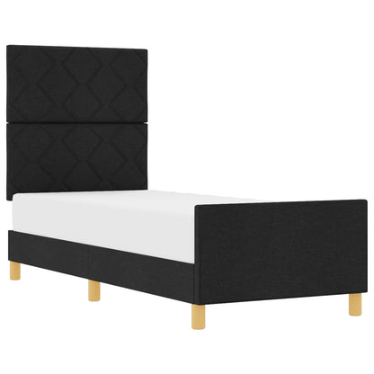 Bedframe met hoofdeinde Zwart 80 x 200 cm Stof