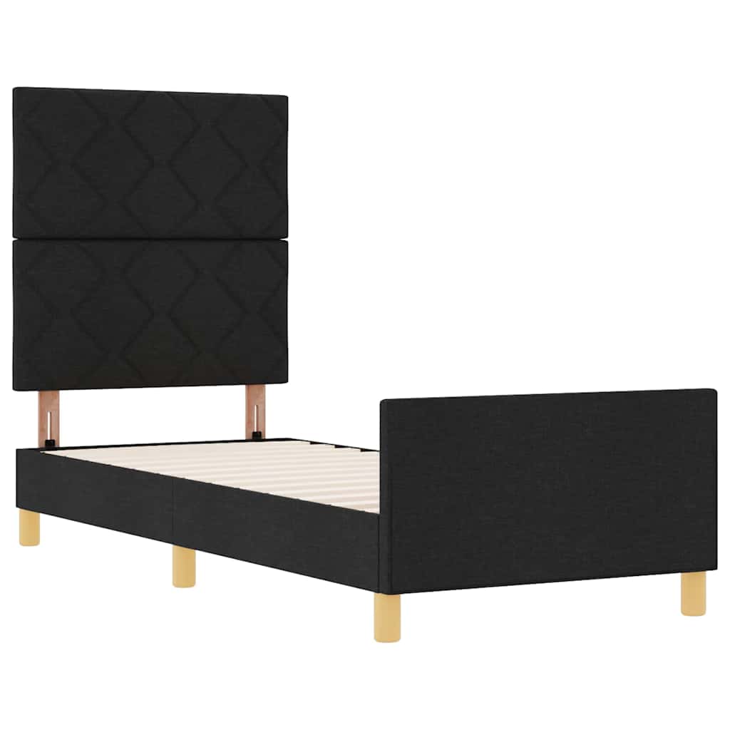 Bedframe met hoofdeinde Zwart 80 x 200 cm Stof
