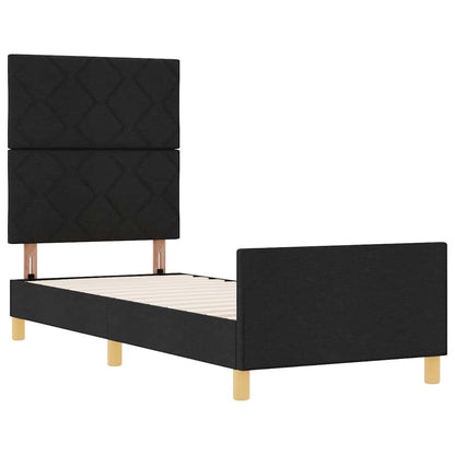 Bedframe met hoofdeinde Zwart 80 x 200 cm Stof