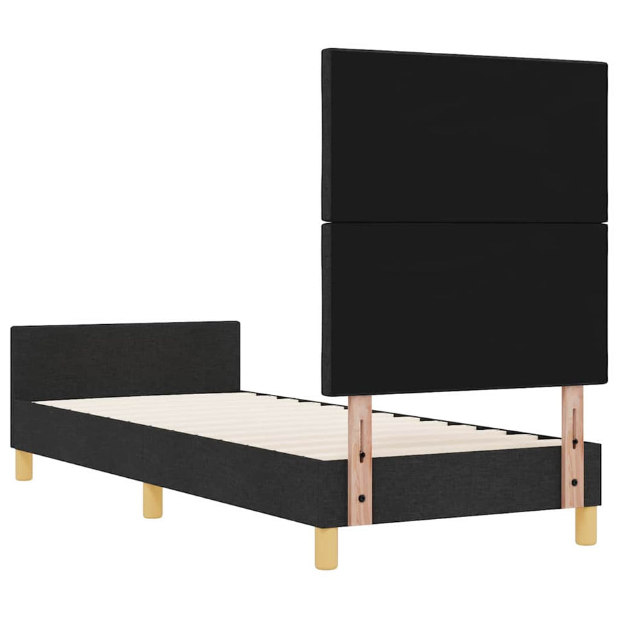 Bedframe met hoofdeinde Zwart 80 x 200 cm Stof