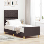 Bedframe 80x200 cm donkerbruin stof