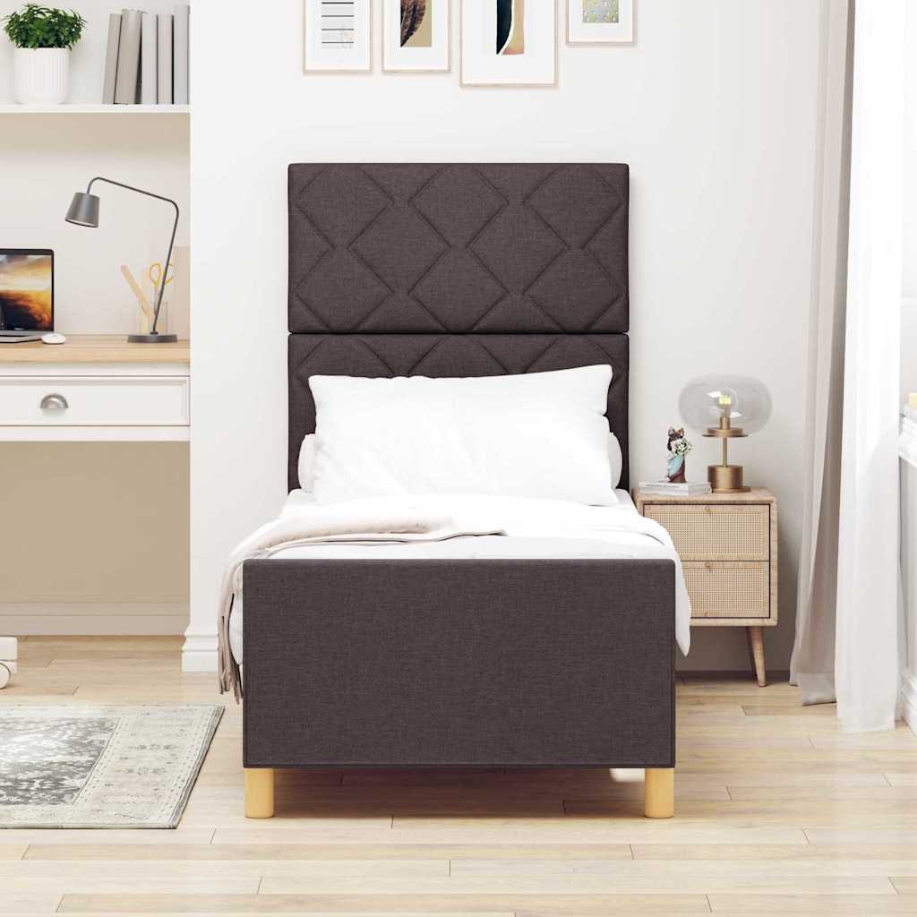 Bedframe met hoofdeinde Donkerbruin 80 x 200 cm Stof