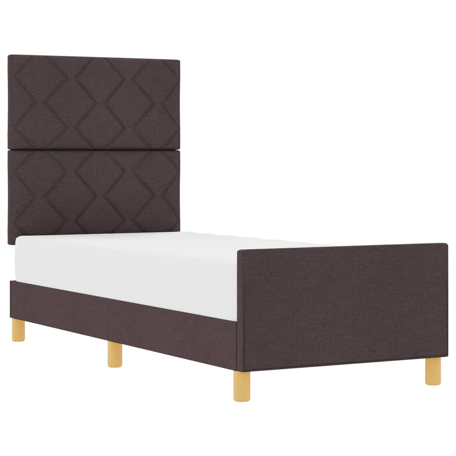 Bedframe met hoofdeinde Donkerbruin 80 x 200 cm Stof