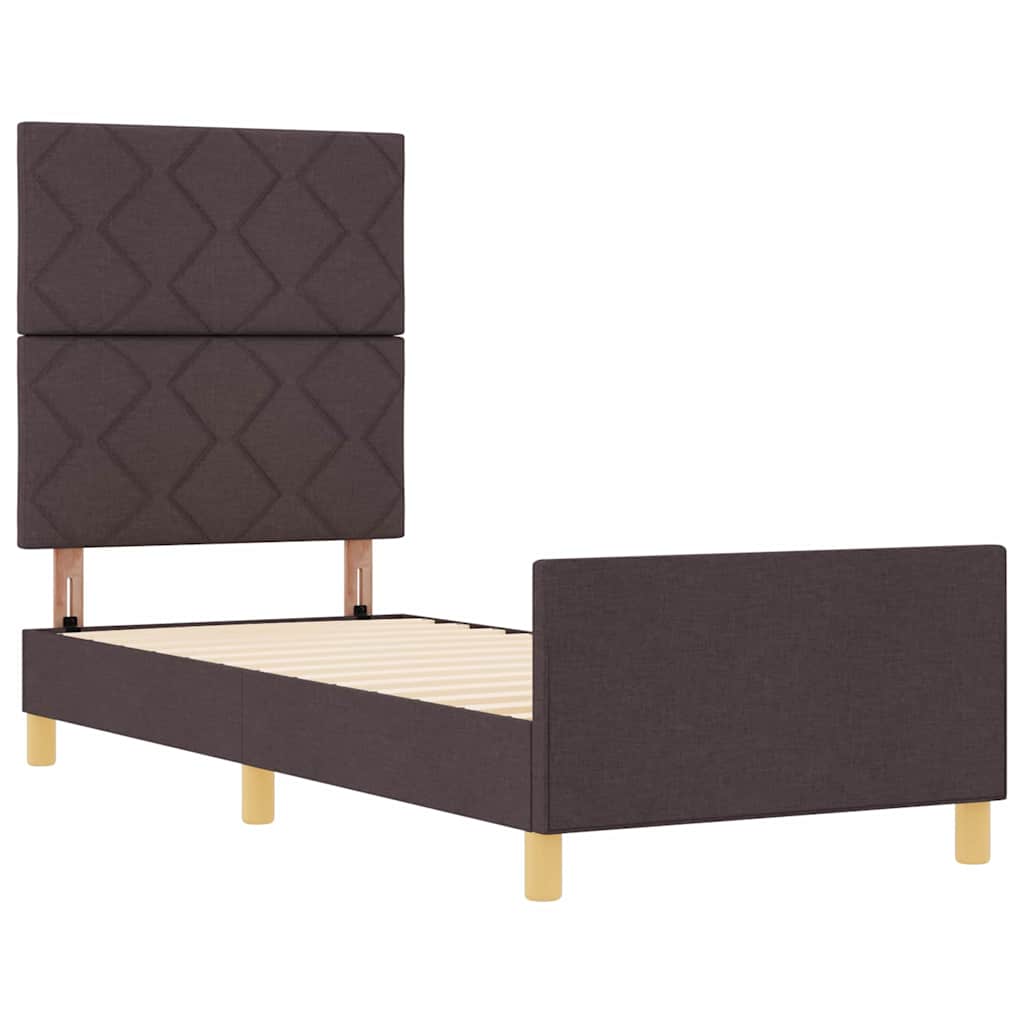 Bedframe met hoofdeinde Donkerbruin 80 x 200 cm Stof