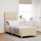 Bedframe 80x200 cm stof crème