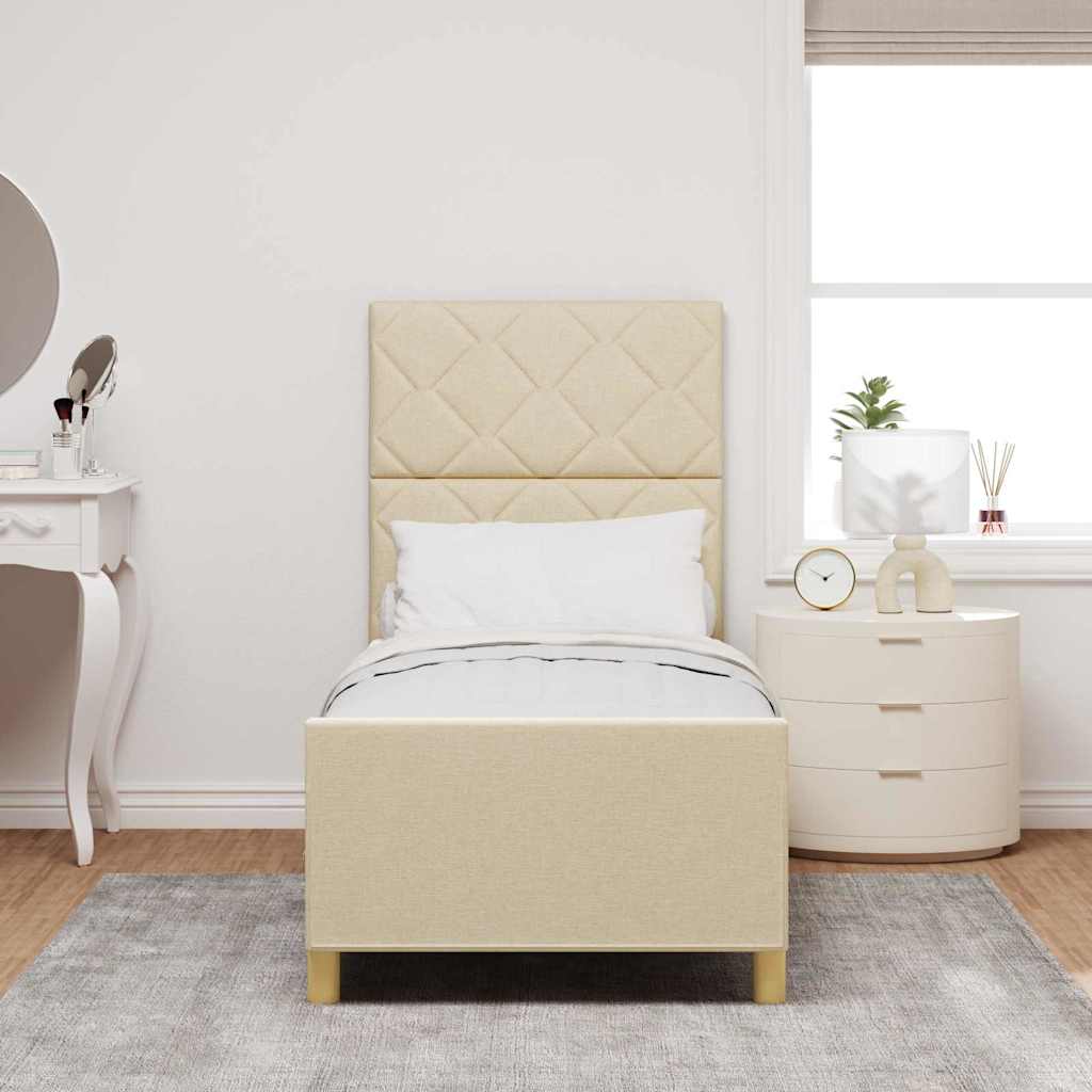 Bedframe met hoofdeinde Crème 80 x 200 cm Stof