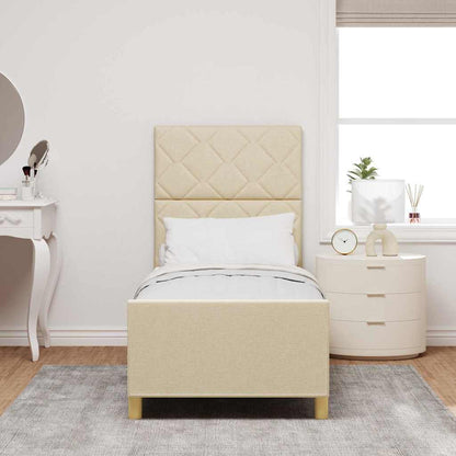 Bedframe met hoofdeinde Crème 80 x 200 cm Stof