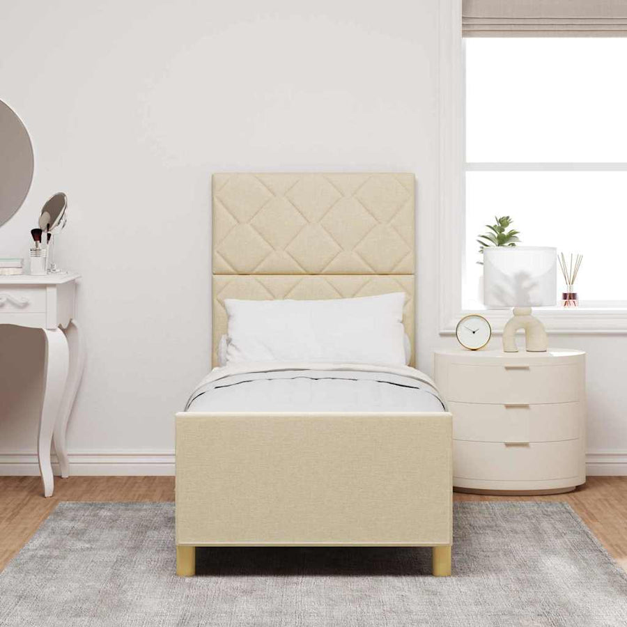 Bedframe met hoofdeinde Crème 80 x 200 cm Stof