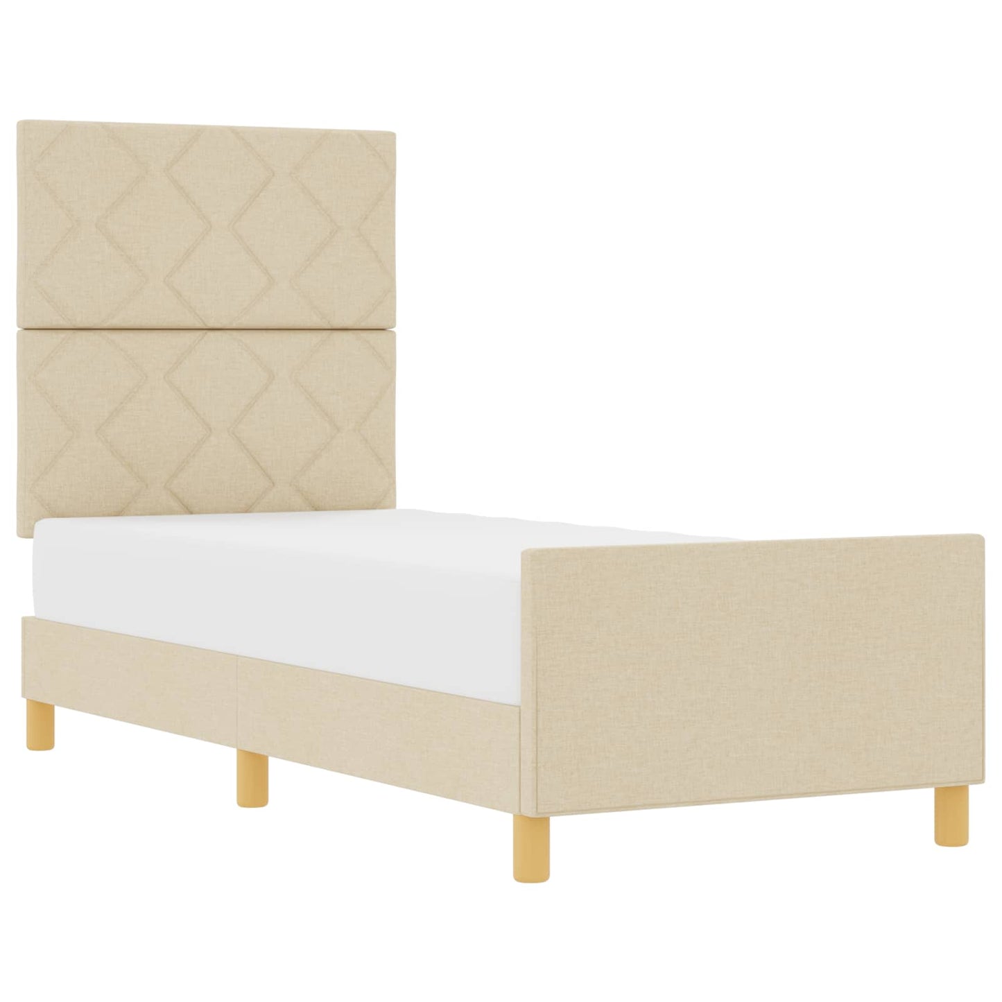 Bedframe met hoofdeinde Crème 80 x 200 cm Stof