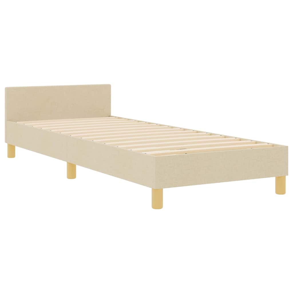 Bedframe met hoofdeinde Crème 80 x 200 cm Stof