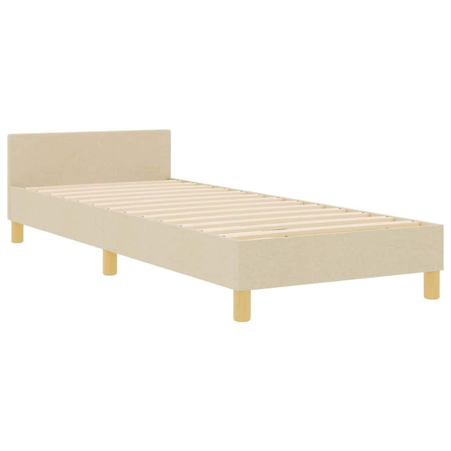 Bedframe met hoofdeinde Crème 80 x 200 cm Stof
