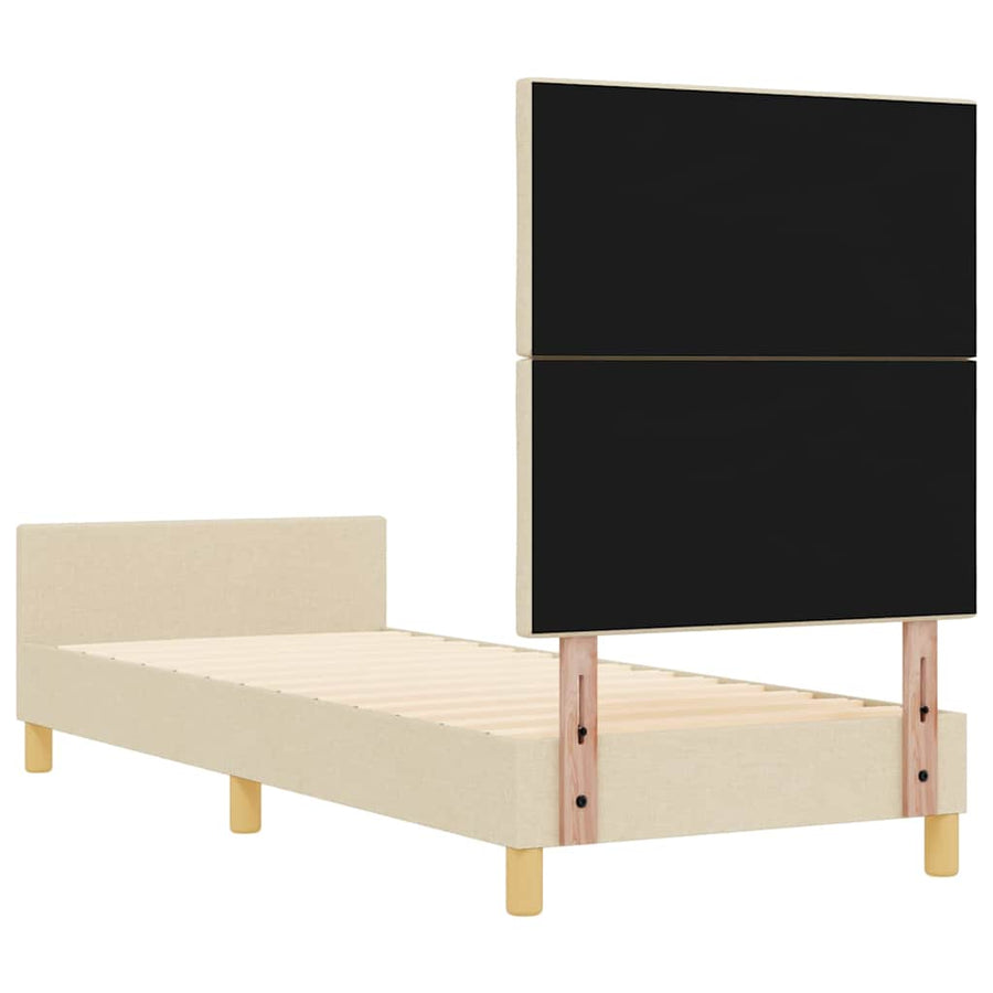 Bedframe met hoofdeinde Crème 80 x 200 cm Stof