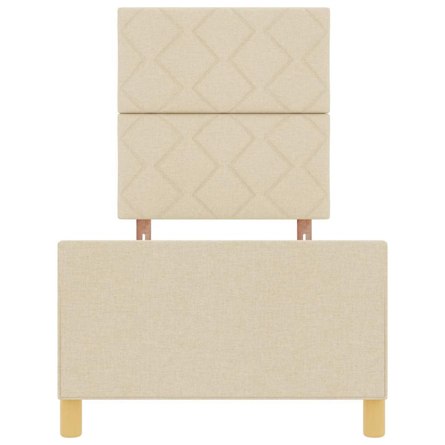 Bedframe met hoofdeinde Crème 80 x 200 cm Stof