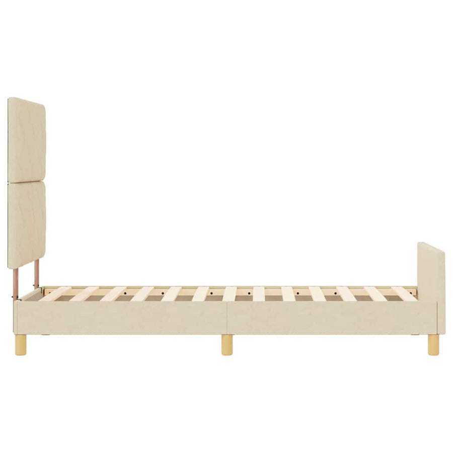 Bedframe met hoofdeinde Crème 80 x 200 cm Stof