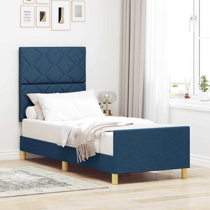 Bedframe met hoofdeinde Blauw 80 x 200 cm Stof