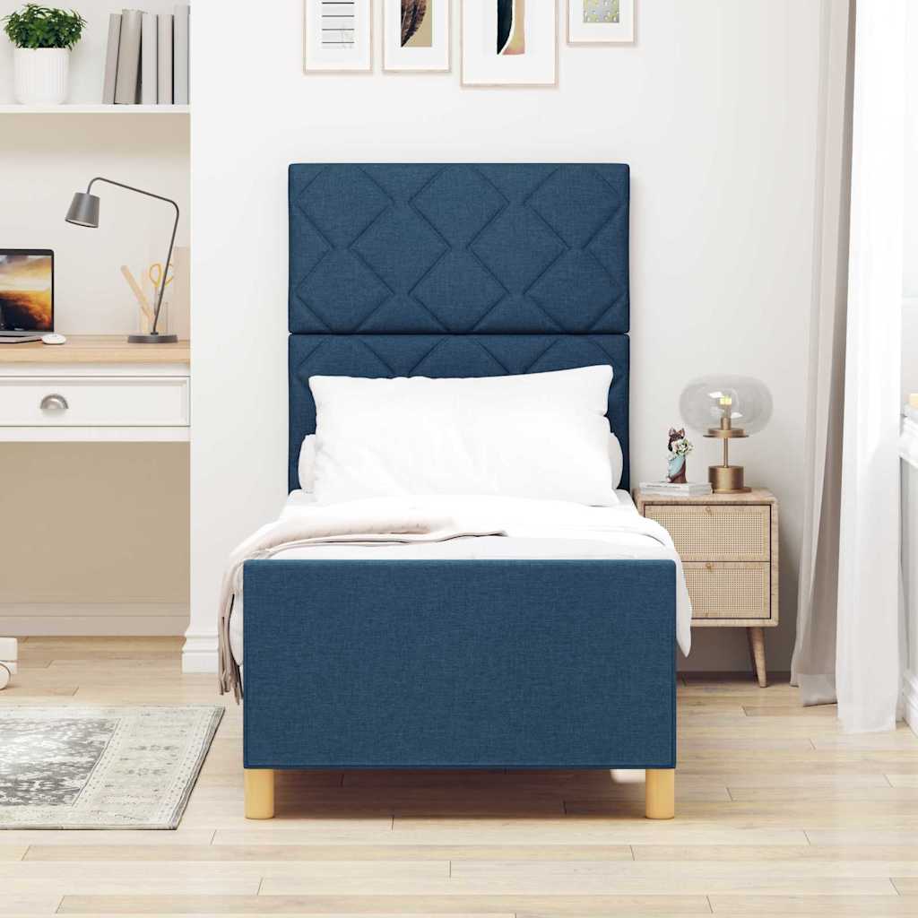 Bedframe met hoofdeinde Blauw 80 x 200 cm Stof