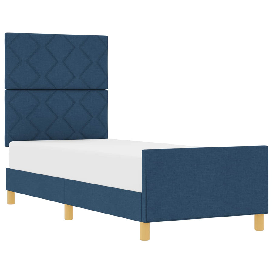 Bedframe met hoofdeinde Blauw 80 x 200 cm Stof