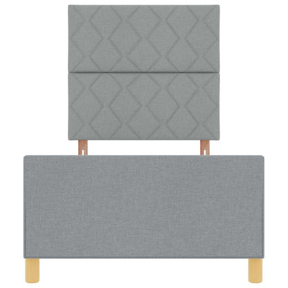 Bedframe met hoofdeinde Lichtgrijs 90 x 190 cm Stof