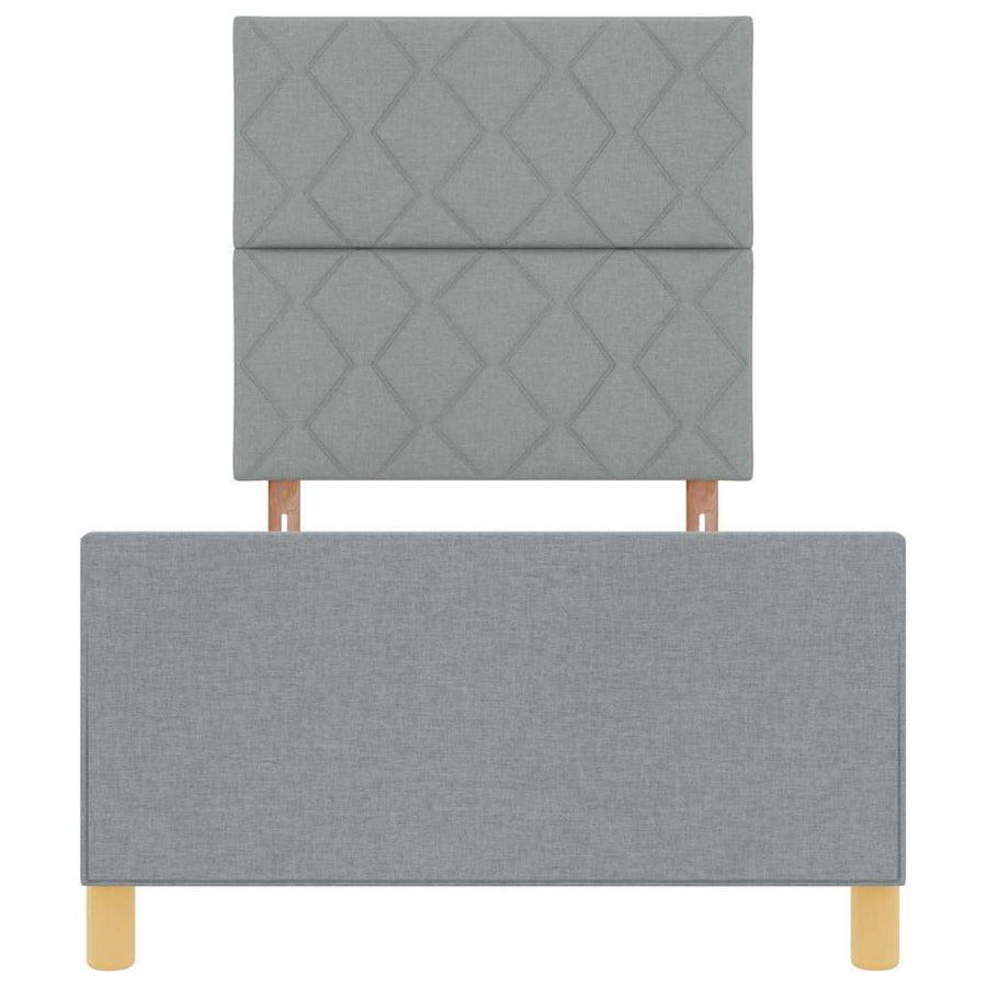 Bedframe met hoofdeinde Lichtgrijs 90 x 190 cm Stof