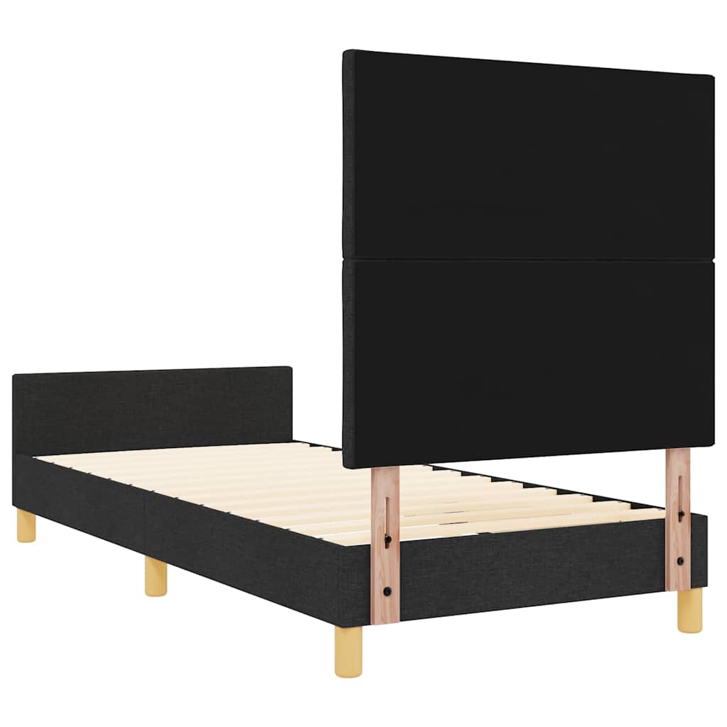 Bedframe met hoofdeinde Zwart 90 x 190 cm Stof
