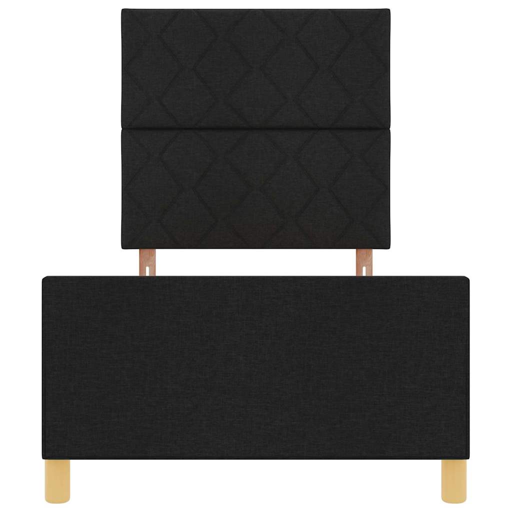 Bedframe met hoofdeinde Zwart 90 x 190 cm Stof