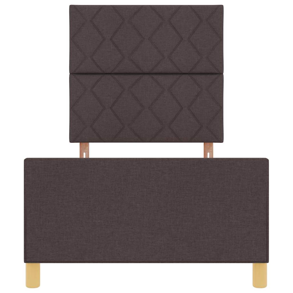 Bedframe met hoofdeinde Donkerbruin 90 x 190 cm Stof
