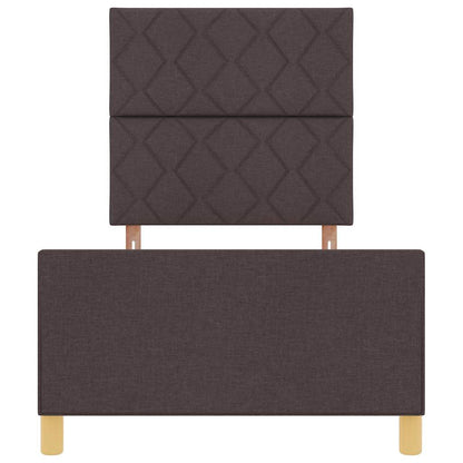 Bedframe met hoofdeinde Donkerbruin 90 x 190 cm Stof