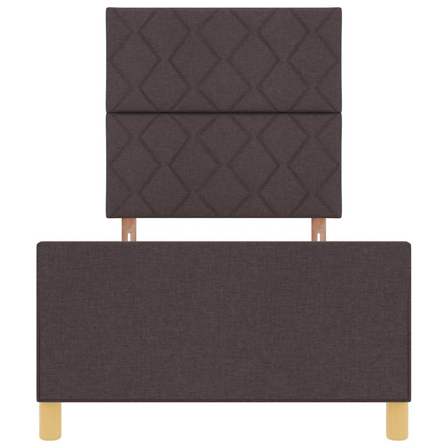 Bedframe met hoofdeinde Donkerbruin 90 x 190 cm Stof
