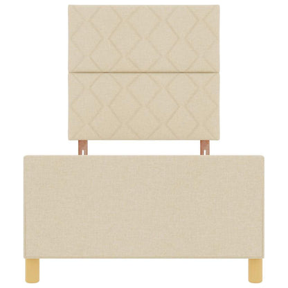 Bedframe met hoofdeinde Crème 90 x 190 cm Stof