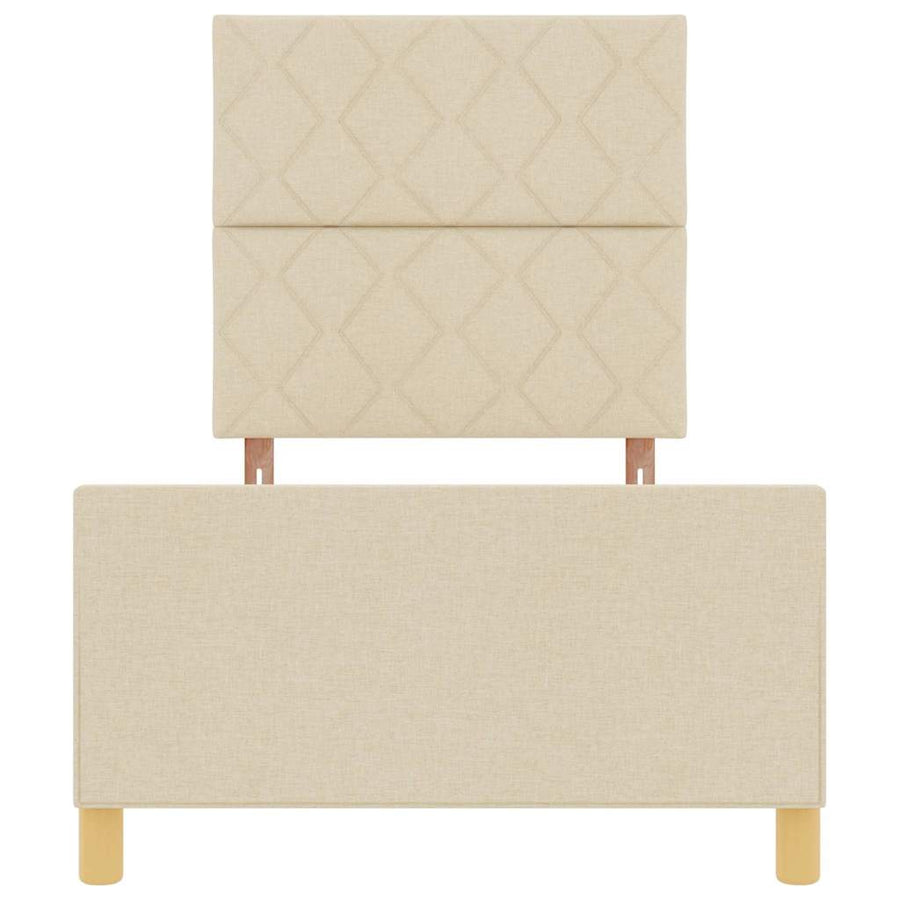 Bedframe met hoofdeinde Crème 90 x 190 cm Stof