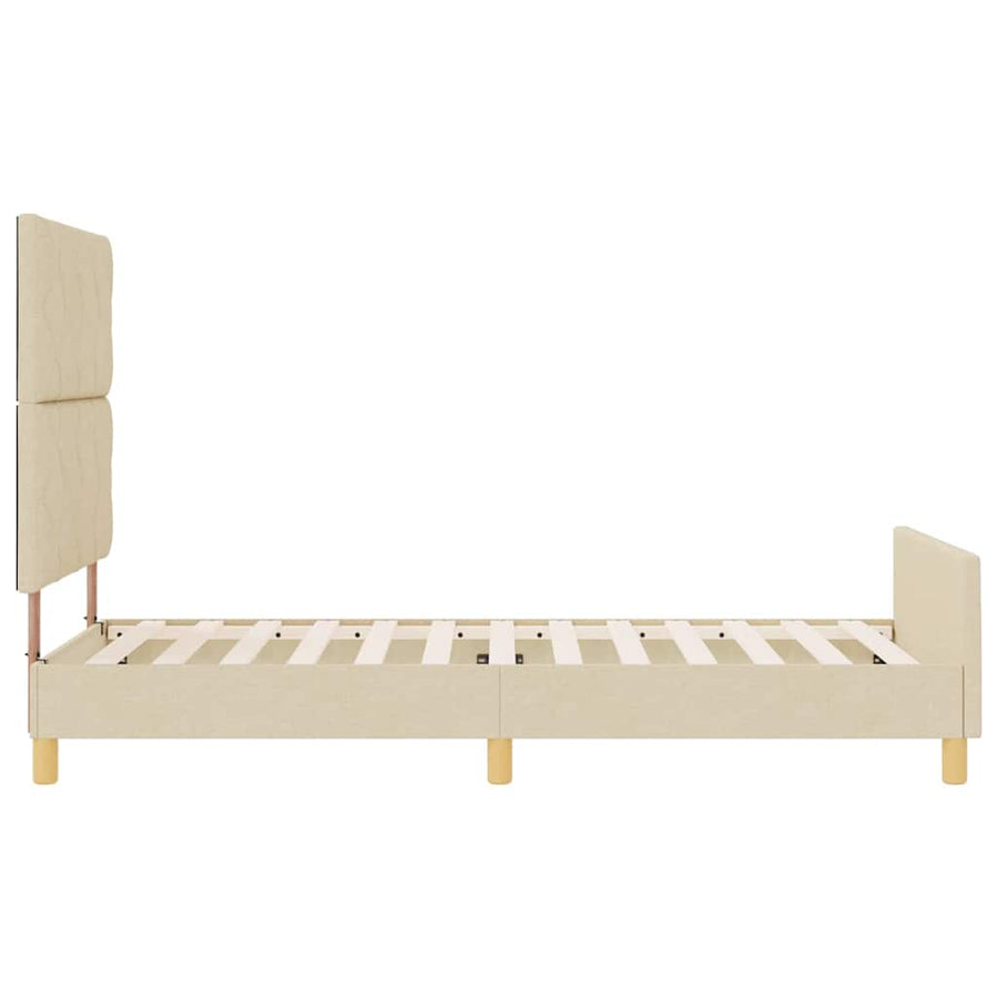 Bedframe met hoofdeinde Crème 90 x 190 cm Stof