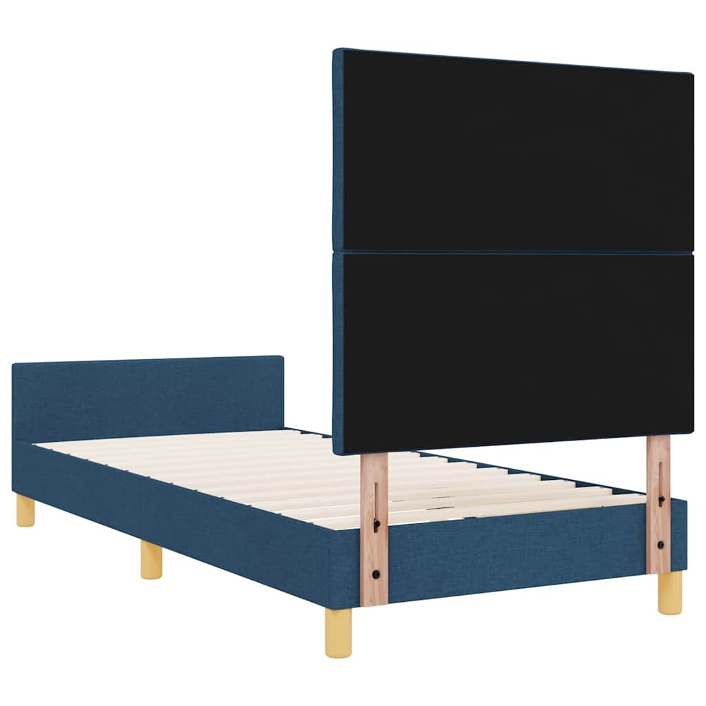 Bedframe met hoofdeinde Blauw 90 x 190 cm Stof