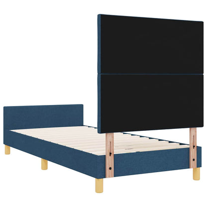 Bedframe met hoofdeinde Blauw 90 x 190 cm Stof