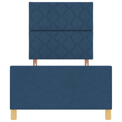 Bedframe met hoofdeinde Blauw 90 x 190 cm Stof
