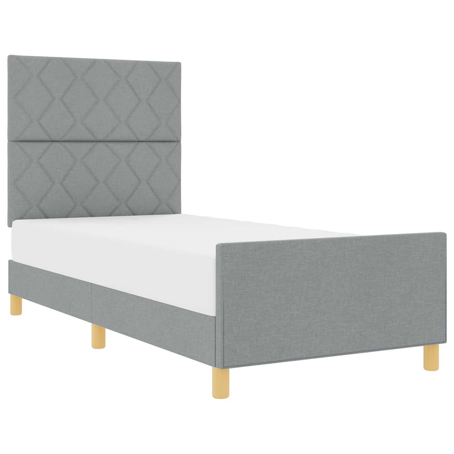 Bedframe met hoofdeinde Lichtgrijs 90 x 200 cm Stof