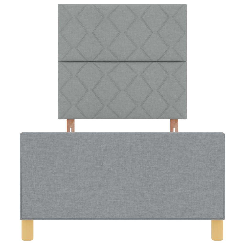 Bedframe met hoofdeinde Lichtgrijs 90 x 200 cm Stof